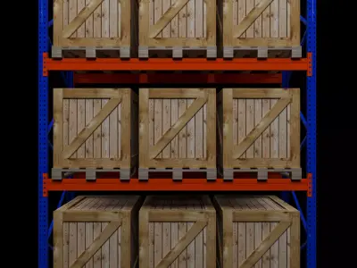 Metal Rack Low-poly 3D model
