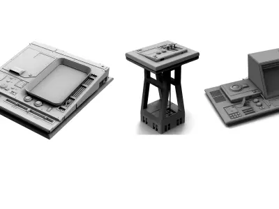 Sci-fi Computer Panel Pack KitBash  3D model