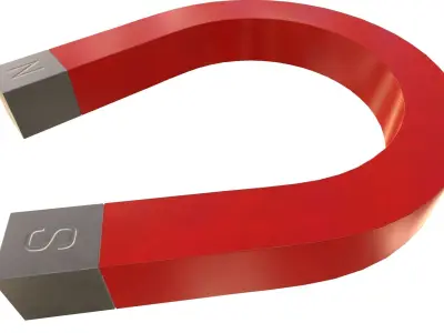 Horseshoe Magnet 3D Model PBR AR VR Low-poly 3D model