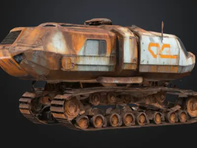  futuristic tracked 3D model