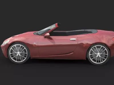 Modern Sports Car Convertible Low-poly 3D model