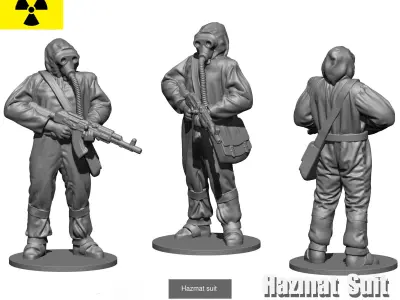 Hazmat suit Collection 1960-1980 3D Model Pack