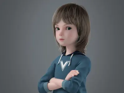 Cartoon Boy Rigged  purchase 3D model