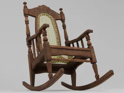 Rocking chair 3D model 2