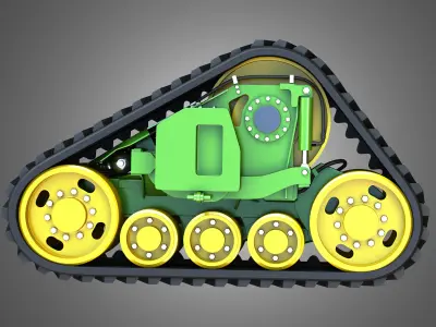  Rubber Track System - Combine Harvester - Crawler Tractor  3D model