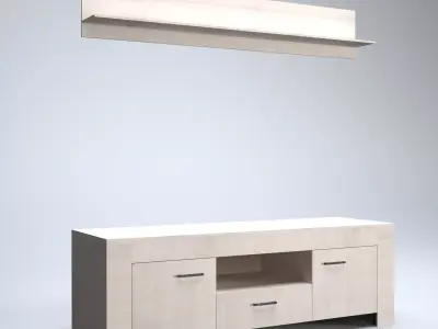 Cabinet for TV Low-poly 3D model