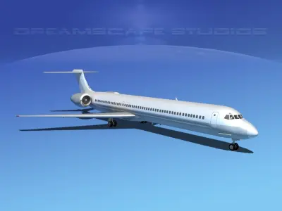 Douglas MD-80 Unmarked 1 3D model