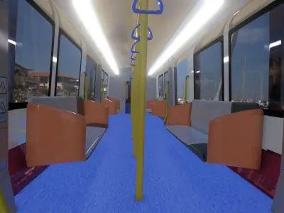 modern train Low-poly 3D model