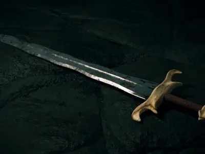 Shortsword with bone hilt Free 3D model
