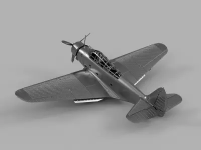 1-350 US Navy TBD 1 Devastator STL 3D print model