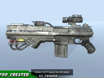 Modern Sci-Fi Weapons Space Gun Pack 3d model