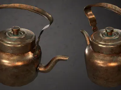 Indian Bronze kettle  Low-poly 3D model