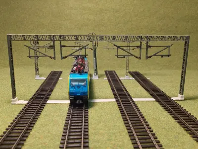Catenery Gantry Four Track Wide 1-87 FDM 3D print model