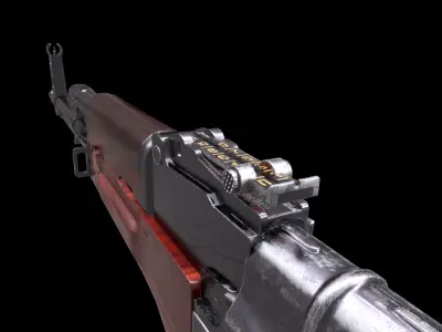 Ak 47 Low-poly 3D model 4