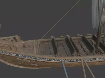 Historical Boat 3D Model Viking Longship Drakkar 3D model