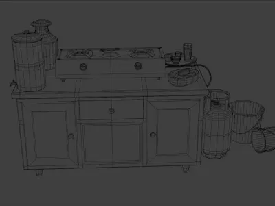 PBR Traditional Asian Kitchen Props Pack Realistic 3D Assets  Low-poly 3D model