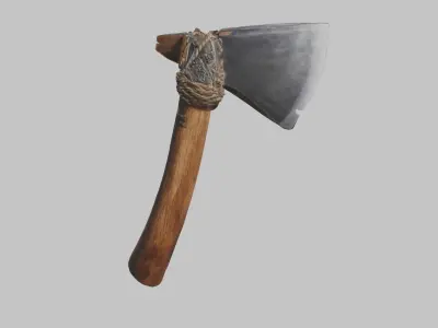 Damaged Stone Axe Low-poly 3D model
