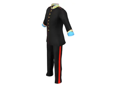 Mens Military Uniform Low-poly 3D model