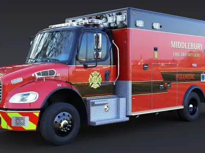Freightliner M2 106  Ambulance Low-poly 3D model