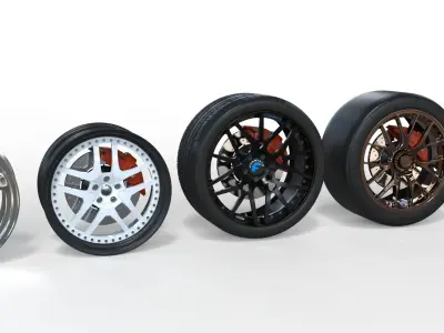 Car wheel rim 3D Model tire 3D model