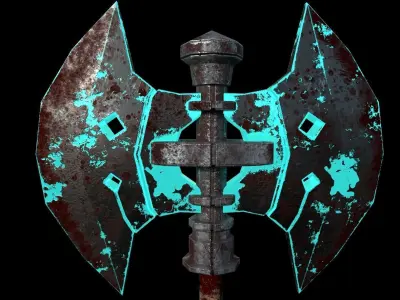 Mystery Fantasy Axe Low-poly 3D model