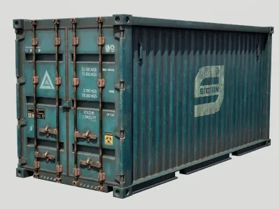 Container Game-Ready with PBR textures Low-poly 3D model