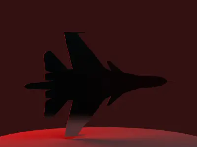 Fighter Aircraft SU-34 silhouette 3D print model
