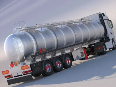 Mercedes Actros MP4 with ADR Tanker 3D model