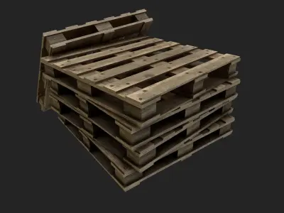 Wood Pallet Low-poly 3D model get