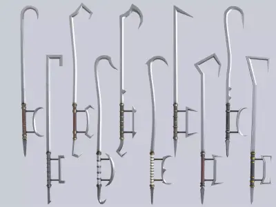 Hook sword collection 3D Model Pack