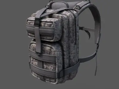Backpack military  Low-poly 3D model