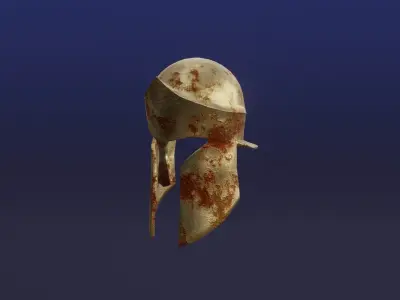 Rusted Fantasy Knight Helmet - medieval helmet Low-poly 3D model