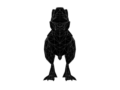 Low Poly Tyrannosaurus Statue v1 002 Low-poly 3D model