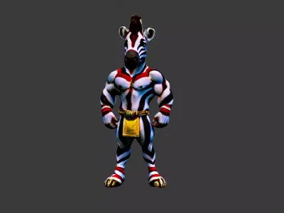 Zebraman Low-poly 3D model