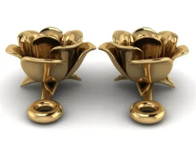 rose earrings 3D print model