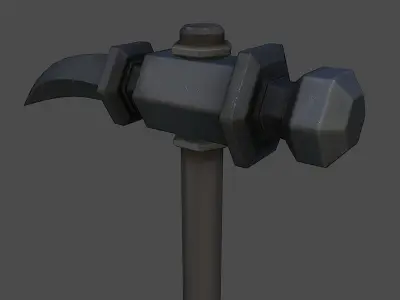 Knight hammer Low-poly 3D model
