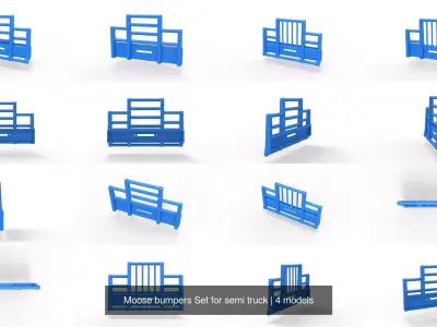 Moose bumpers Set for semi truck 3D Model Pack