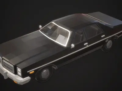 Low-Poly Retro City Car 03 Free low-poly 3D model