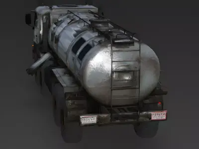 Realistic Weathered Military Fuel Tanker Truck 3D Model Low-poly 3D model