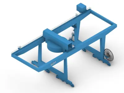 Rail-Mounted Gantry Portal Container Crane 3D model