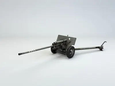 Low Poly Zis 2 57mm Soviet Anti Tank Gun Low-poly 3D model