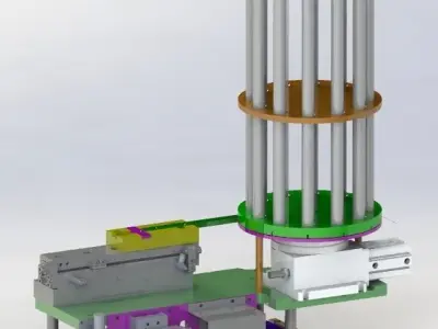 Pneumatic division rotary feeding mechanism  3D model