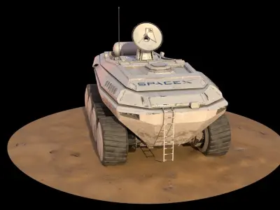SpaceX Mars Rover  Low-poly 3D model