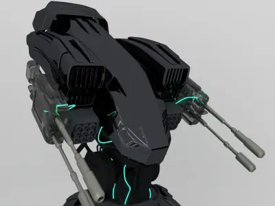 3D turret model space robot 3D model