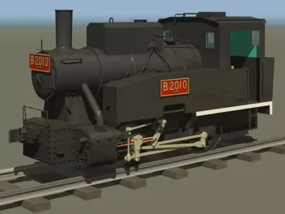 Japan RailWay B20 steam locomotive WW2 3D model