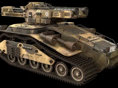 Tank Concept -3-Desert-Camouflage Low-poly 3D model