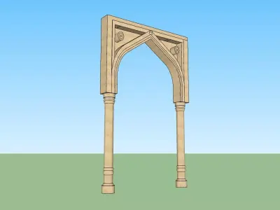 indian jodhpuri stone arch 3d modal Low-poly 3D model