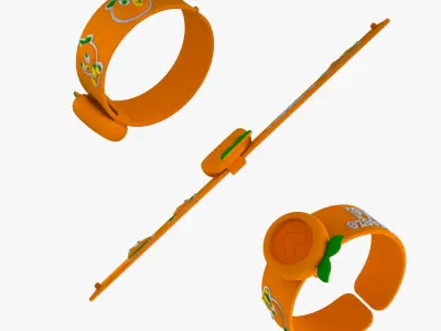 Orange Bird MagicBand Slap Bracelet 3D model purchase