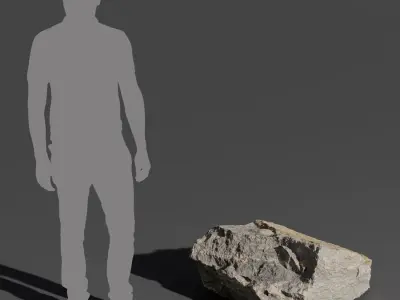  Cool Toned Cleavered Low Large Rock Boulder Model 