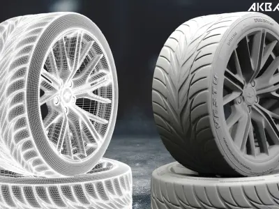 chevrolet camaro car tyre 3D model